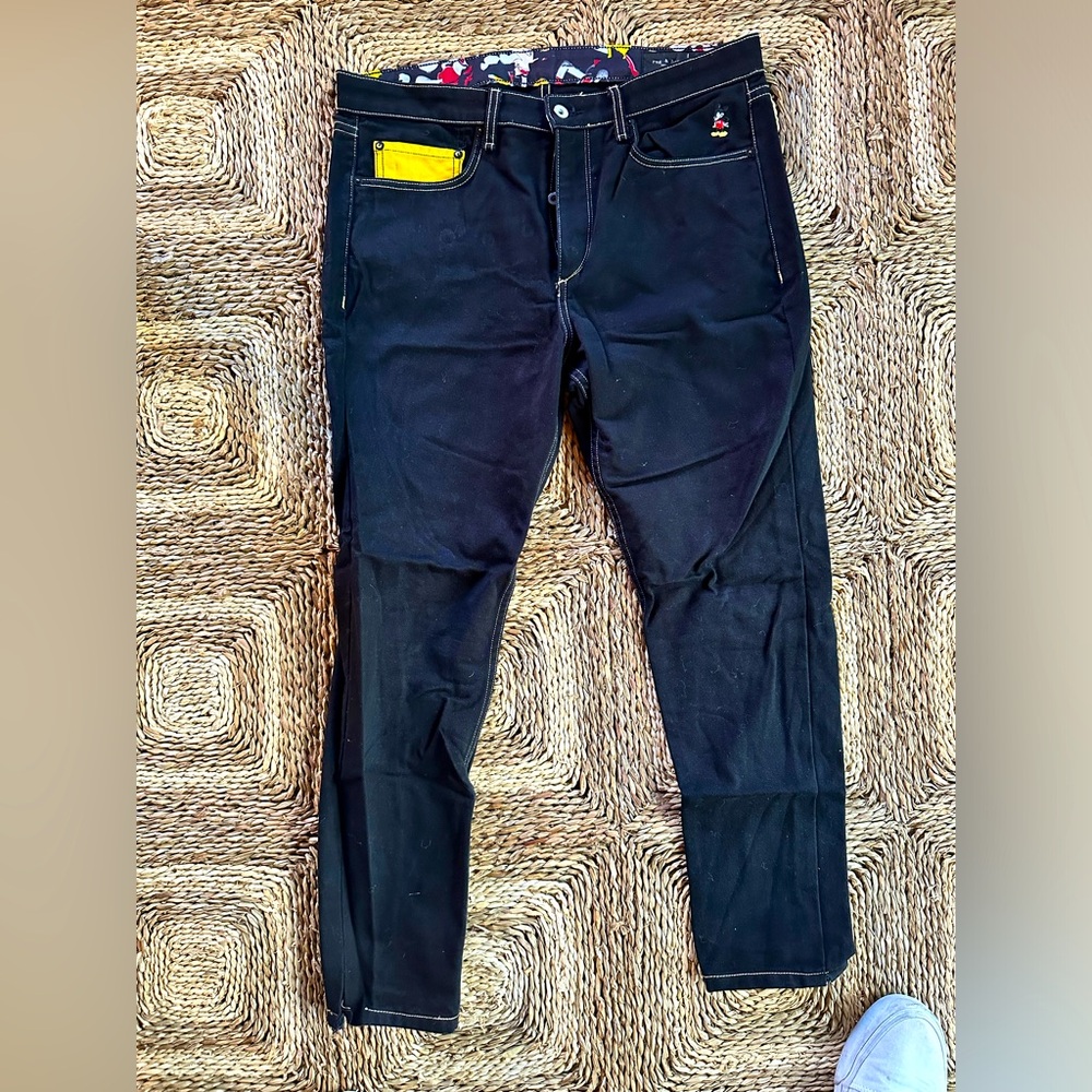 34/34 rag & bone w/ Disney Mickey Mouse skinny jeans